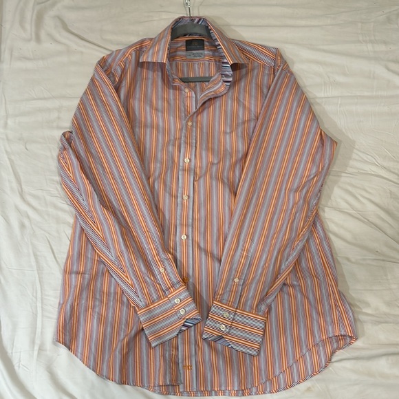 Thomas Dean Men’s Plaid Button Down Shirt, Size Large - Picture 2 of 4